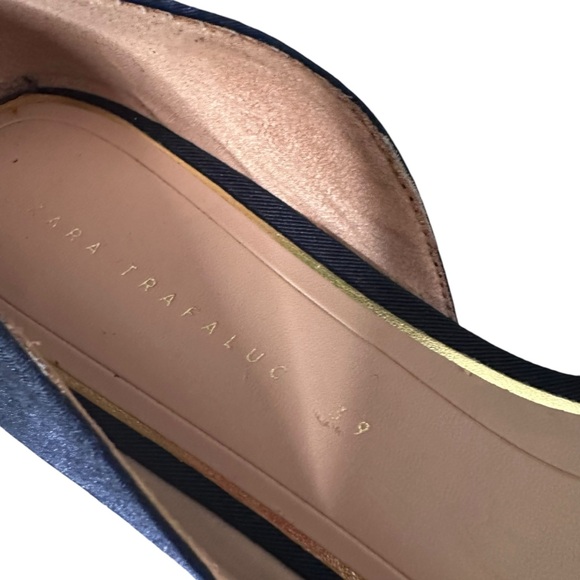 Zara Trafaluc Colorblock Satin Pointed Toe Flats Black Pink Blue Size 39 US 8 - Picture 11 of 14